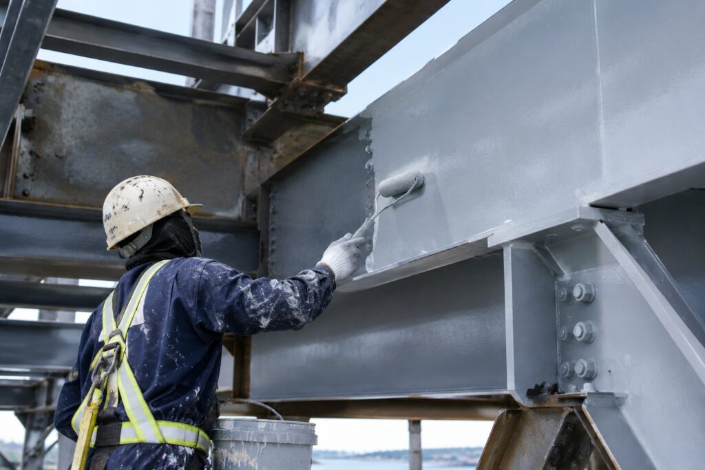 Structural steel maintenance painting